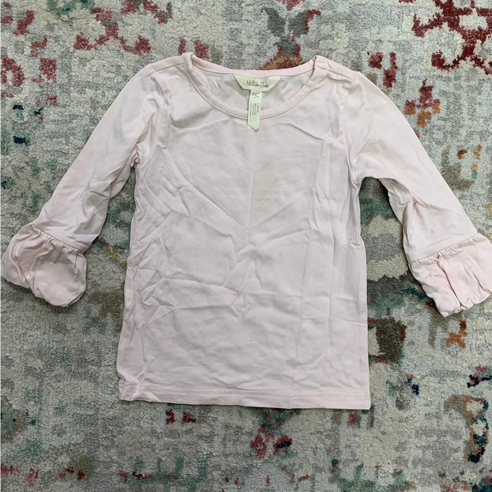 Matilda Jane Light Pink Puffer Long Sleeve Top Girls Size 4